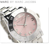 Marc Jacobs Amy Life Pink Dial Silver Steel Strap Watch for Women - MBM3300 Authentic Buy Shop Now