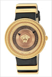 Versace V Metal Icon Gold Dial Black & Gold Strap Watch for Women - VLC030014 Authentic Buy Shop Now