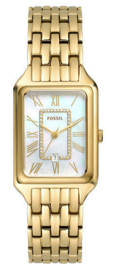 Fossil Raquel Three Hand Mother of Pearl Dial Gold Steel Strap Watch For Women - ES5304 Authentic Buy Shop Now