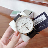 Tommy Hilfiger Hunter White Dial Black Leather Strap Watch for Men - 1791606 Authentic Buy Shop Now