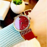 Versace Greca Meander Red Dial Red Leather Strap Watch for Women - VELW00320 Authentic Buy Shop Now