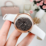 Swarovski Crystalline Hours Quartz Grey Dial Black Leather Strap Watch for Women - 5344635 Authentic Buy Shop Now