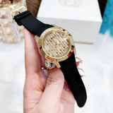 Guess Clarity Gold Dial Black Silicone Strap Watch for Women - GW0109L1 Authentic Buy Shop Now