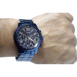 Guess Horizon Chronograph Black Dial Blue Steel Strap Watch For Men - W0379G5 Authentic Buy Shop Now