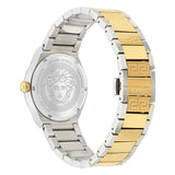 Versace V-Auria Quartz Green Dial Two Tone Steel Strap Watch for Men - VE0F00425 Authentic Buy Shop Now