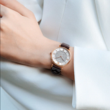 Emporio Armani Gianni T-Bar Silver Dial Brown Leather Strap Watch For Women - AR11269 Authentic Buy Shop Now