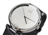 Calvin Klein Sight Silver Dial Black Leather Strap Watch for Men - K1S21120 Authentic Buy Shop Now