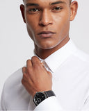 Emporio Armani Giovanni Analog Black Dial Black Leather Strap Watch For Men - AR11210 Authentic Buy Shop Now