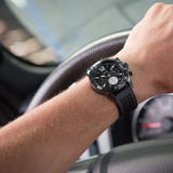 Guess Fleet Chronograph Black Dial Black Rubber Strap Watch for Men - W0971G1 Authentic Buy Shop Now