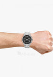 Guess Horizon Chronograph Quartz Black Dial Silver Steel Strap Watch For Men - W0379G1 Authentic Buy Shop Now
