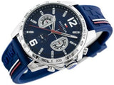 Tommy Hilfiger Decker Blue Dial Blue Rubber Strap Watch for Men - 1791476 Authentic Buy Shop Now