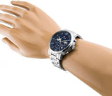 Tommy Hilfiger Evan Chronograph Blue Dial Silver Steel Strap Watch For Men - 1710409 Authentic Buy Shop Now