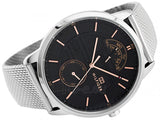 Tommy Hilfiger Hunter Quartz Black Dial Silver Steel Strap Watch for Men - 1791610 Authentic Buy Shop Now