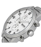 Hugo Boss Aeroliner Chronograph White Dial Silver Steel Strap Watch for Men - 1513182 Authentic Buy Shop Now