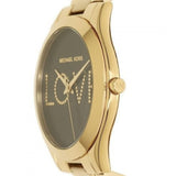 Michael Kors Slim Runway Black Dial Gold Steel Strap Watch for Women - MK3803 Authentic Buy Shop Now