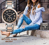 Michael Kors Skylar Black Dial Two Tone Steel Strap Watch for Women - MK5957 Authentic Buy Shop Now