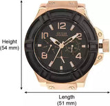 Guess Rigor Analog Black Dial Black Leather Strap Watch For Men - W0040G5 Authentic Buy Shop Now