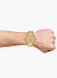 Guess Analog Chronograph Gold Dial Gold Steel Strap Watch for Men - W0075G5 Authentic Buy Shop Now