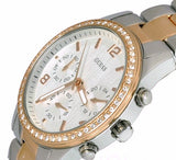 Guess Mini Spectrum Quartz Silver Dial Two Tone Steel Strap Watch For Women - W0122L1 Authentic Buy Shop Now