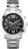 Guess Chronograph Black Dial Silver Steel Strap Watch for Men - W0193G2 Authentic Buy Shop Now