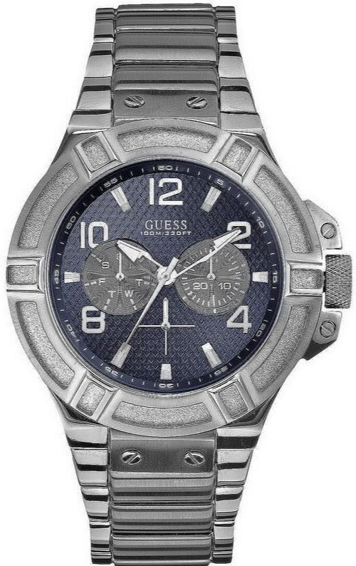 Guess Rigor Multifunction Black Dial Black Steel Strap Watch For Men - W0218G1 Authentic Buy Shop Now