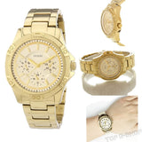 Guess Mini Phantom Diamonds Gold Dial Gold Steel Strap Watch for Women - W0235L5 Authentic Buy Shop Now