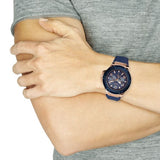 Guess Rigor Blue Dial Blue Silicone Strap Watch For Men - W0247G3 Authentic Buy Shop Now