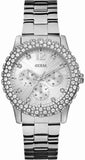 Guess Dazzler Diamonds Silver Dial Silver Steel Strap Watch for Women - W0335L1 Authentic Buy Shop Now