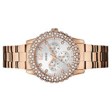 Guess Dazzler Diamonds Silver Dial Rose Gold Steel Strap Watch for Women - W0335L3 Authentic Buy Shop Now