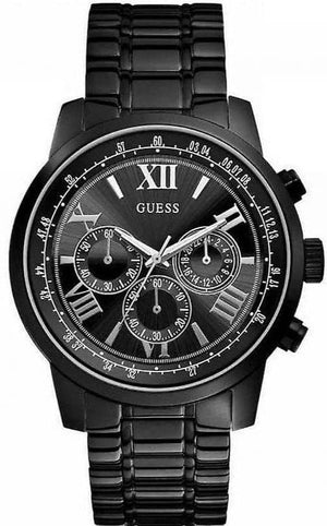 Guess Horizon Chronograph Black Dial Black Steel Strap Watch For Men - W0379G2 Authentic Buy Shop Now
