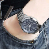 Guess Horizon Chronograph Quartz Blue Dial Silver Steel Strap Watch for Men - W0379G3 Authentic Buy Shop Now