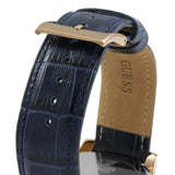 Guess Horizon Chronograph Blue Dial Blue Leather Strap Watch For Men - W0380G5 Authentic Buy Shop Now