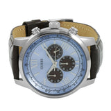 Guess Horizon Chronograph Analog Blue Dial Brown Leather Strap Watch For Men - W0380G6 Authentic Buy Shop Now