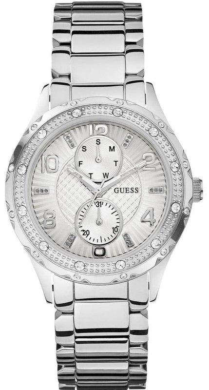 Guess Siren White Dial Silver Steel Strap Watch for Women - W0442L1 Authentic Buy Shop Now