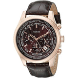 Guess Pursuit Chronograph Brown Dial Brown Leather Strap Watch for Men - W0500G3 Authentic Buy Shop Now