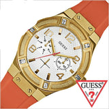Guess Jet Setter Golden Dial Orange Rubber Watch For Women - W0564L2 Authentic Buy Shop Now