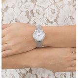 Guess Chelsea Mother of Pearl White Dial Silver Mesh Strap Watch For Women - W0647L1 Authentic Buy Shop Now