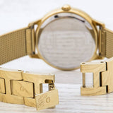 Guess Chelsea Crystals Mother of Pearl White Dial Gold Mesh Bracelet Watch For Women - W0647L7 Authentic Buy Shop Now