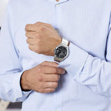 Guess Atlas Chronograph Black Dial Silver Steel Strap Watch For Men - W0668G3 Authentic Buy Shop Now