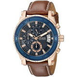 Guess Pinnacle Chronograph Quartz Blue Dial Brown Leather Strap Watch For Women - W0673G3 Authentic Buy Shop Now