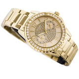 Guess Sassy Analog Quartz Gold Dial Gold Steel Strap Watch For Women - W0705L2 Authentic Buy Shop Now