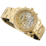 Guess Confetti Diamonds Silver Dial Gold Steel Strap Watch for Women - W0774L5 Authentic Buy Shop Now