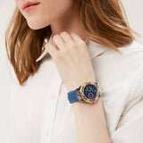 Guess Limelight Quartz Analog Blue Dial Blue Denim Strap Watch For Women - W0775l10 Authentic Buy Shop Now