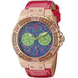 Guess Limelight Quartz Multicolor Dial Red Leather Strap Watch For Women - W0775L4 Authentic Buy Shop Now