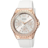 Guess Starlight Diamonds White Dial White Rubber Strap Watch for Women - W0846L5 Authentic Buy Shop Now