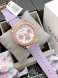 Guess Starlight Diamonds White Dial Purple Rubber Strap Watch for Women - W0846L6 Authentic Buy Shop Now