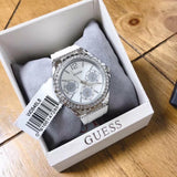 Guess Starlight Multifunction Diamonds White Dial White Rubber Strap Watch for Women - W0846L8 Authentic Buy Shop Now