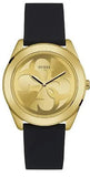 Guess G Twist Gold Dial Black Leather Strap Watch for Women - W0911L3 Authentic Buy Shop Now
