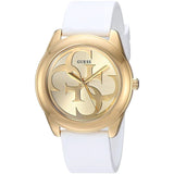 Guess G-Twist Gold Dial White Rubber Strap Watch for Women - W0911L7 Authentic Buy Shop Now