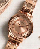 Guess Montauk Rose Gold Dial Rose Gold Steel Strap Watch For Women - W0933L3 Authentic Buy Shop Now